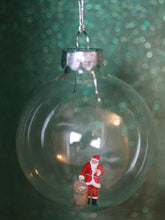 Load image into Gallery viewer, Glass Christmas Baubles With Miniature Figures