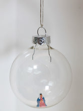 Load image into Gallery viewer, Glass Christmas Baubles With Miniature Figures