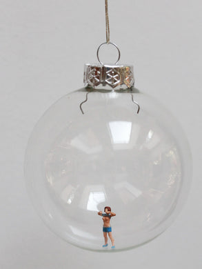 Miniature Figure Glass Bauble Ornament